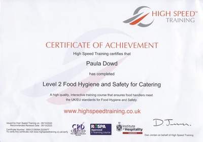 Food Hygiene Cert